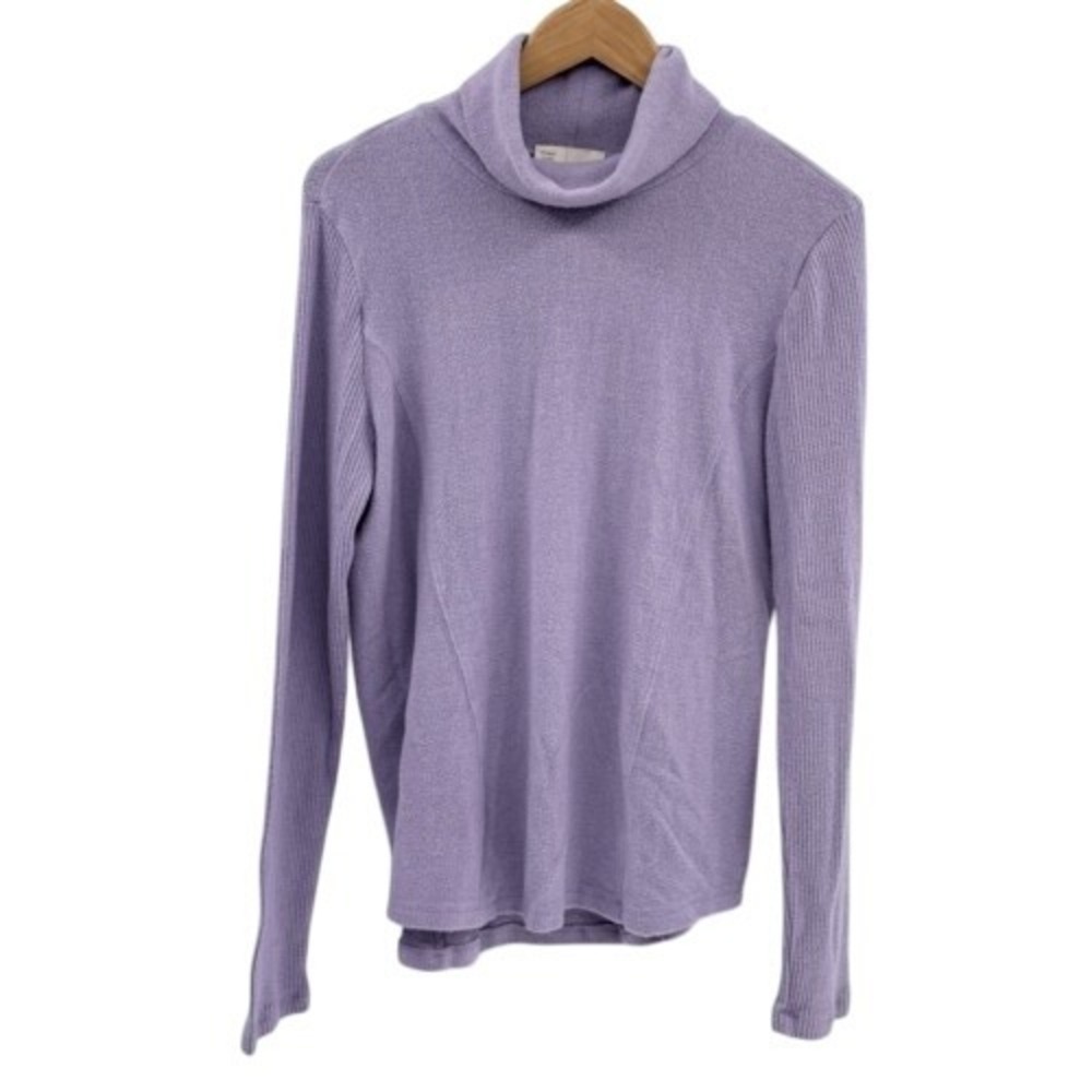Anthropologie Saturday Sunday Turtleneck Top Brushed Fleece Women Large Purple